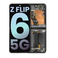 Samsung Galaxy Z Flip6 (SM-F741B) Pulled LCD Display Assembly With Frame (Black)