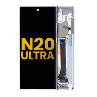 Samsung Galaxy Note 20 Ultra 5G (N986F) Pulled LCD Display Assembly With Frame (Silver)