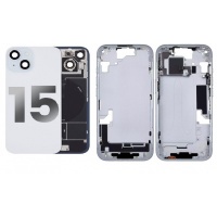 Apple iPhone 15 Pulled Mid-Frame Housing + Back Cover with Some Small Parts No Battery (Blue)