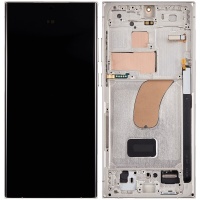 Samsung Galaxy S23 Ultra 5G (SM-S918B) Pulled LCD Display Assembly With Frame (Cream)