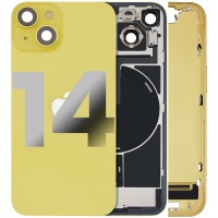 Apple iPhone 14 OEM Pulled Mid-Frame Housing with Parts + Back Cover (Yellow)