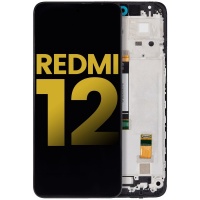 Xiaomi Redmi 12 LCD Display Assembly With Frame (Black)