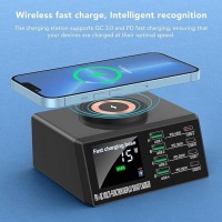 USB Charger Hub 180W 8-Port Desktop Multiple USB + PD Charging Station