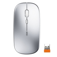 Wireless Mouse Mute Silent Click Mini Noiseless inphic P-M1 (Silver)