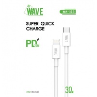 Wave WA-164 PD 20W USB-C To Lightning Cable 30 CM (White) -K