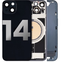 Apple iPhone 14 Pulled Mid-Frame Housing with Parts + Back Cover (Black)