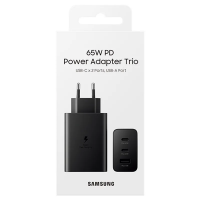 Samsung 65W PD Power Adapter Trio USB-C x2 USB-A x1 Retail with Packing (Black)