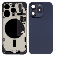 Apple iPhone 15 Pro Pulled Mid-Frame Housing with Some Small Parts + Back Cover No Battery (Blue)