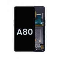 Samsung Galaxy A80 (A805F) Pulled LCD Scherm Met Frame (Phantom Zwart)