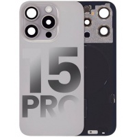 Apple iPhone 15 Pro Pulled Mid-Frame Housing with Some Small Parts + Back Cover No Battery (Natural