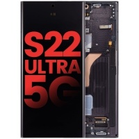 Samsung Galaxy S22 Ultra 5G ORIGINAL SIZE OLED LCD Scherm Met Frame (Zwart )