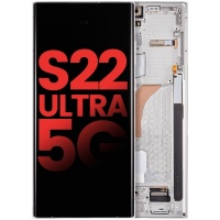 Samsung Galaxy S22 Ultra 5G (SM-S908B) Pulled LCD Display Assembly With Frame (White)