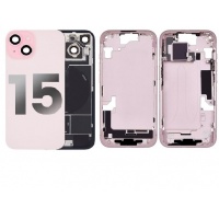 Apple iPhone 15 Pulled Mid-Frame Housing + Back Cover with Some Small Parts No Battery (Pink)