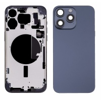 Apple iPhone 15 ProMax Pulled Mid-Frame Housing with Some Small Parts + Back Cover No Battery (Blue)