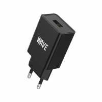 Wave WA-319B Travel Charger 12W USB-A Adapter (Zwart)