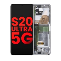 Samsung Galaxy S20 Ultra (SM-G988B) Pulled LCD Display Assembly With Frame (White)