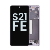Samsung Galaxy S21 FE 5G (SM-G990B) Pulled LCD Scherm Met Frame (Purple)