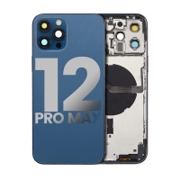 iPhone 12 Pro Max Pulled Mid-Frame Housing with Parts No Battery (Blue)