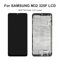 Samsung Galaxy M32 (M325F) OLED LCD Display Assembly With Frame (Black)