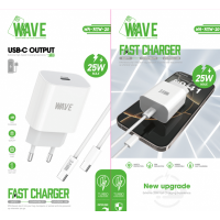 Quick Travel Charger 25W USB-C Port + 1M USB-C to USB-C Cable | Wave WA-317W-20 (White)