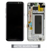 Samsung Galaxy S8 Plus Pulled LCD Display Assembly With Frame (Arctic Silver)