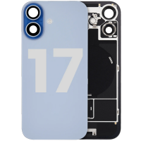 Achter Glas voor iPhone 17 Met Metaal Stalen plaat+magneet+NFC - Blauw