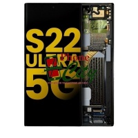 Samsung Galaxy S22 Ultra 5G (SM-S908B) Pulled LCD Display Assembly With Frame (Black)