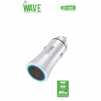 Wave WA-335W Car Charger Dual Port USB -C 40W (White)