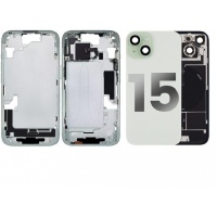 Apple iPhone 15 Pulled Mid-Frame Housing + Back Cover with Some Small Parts No Battery (Green)