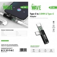 Wave WA-356 Type-C To 3.5 mm & Type-C Adapter (Call | Fast Charging | Music)