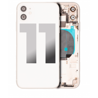 Apple iPhone 11 Pulled Mid-Frame Housing with Parts No Battery (White)