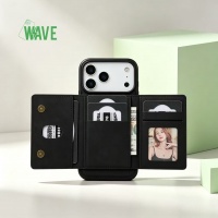 Wave Magsafe Hoes met portemonnee iPhone 17 Pro Max - Zwart