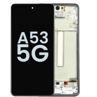 Samsung Galaxy A53 (A536B) Pulled LCD Scherm Met Frame (Zwart) 