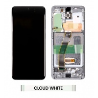Samsung Galaxy S20 (SM-G980F) Pulled LCD Display Assembly With Frame (Cloud White)
