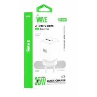 Wave WA-253 Travel Quick Charger 35W 2Port Type-C (White) - UY