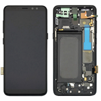 Samsung Galaxy A8 2018 (A530F) Pulled LCD Display Assembly with Frame (Black)
