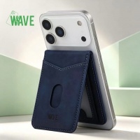 Wave Card Wallet Leather MagSafe Luxe - Blauw