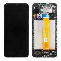 Samsung Galaxy A12 (A125F) Pulled LCD Scherm Met Frame (Zwart)