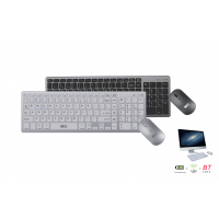 Wave WA-193 Wireless Charging Keyboard en mouse (Wireless + Bluetooth) - GA - Gray