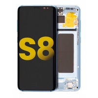 Samsung Galaxy S8 Refurbished LCD Display Assembly With Frame (Coral Blue)