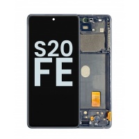 Samsung Galaxy S20 FE (SM-G780F) Pulled LCD Scherm Met Frame (Navy Blauw / Zwart)