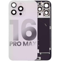 Back Glass Replacement For iPhone 16 Pro Max With Steel Plate+Magnet +NFC - White Titanium