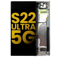 Samsung Galaxy S22 Ultra 5G (SM-S908B) service pack LCD Display Assembly With Frame (Silver/ White)
