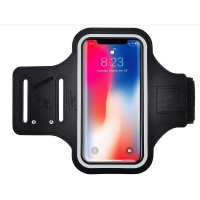 Phone Armband Case, Adjustable Band, For Running, Walking (Black)
