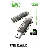 Wave WA-267 USB+iPhone 2in1 Memory Card Reader & Writer Plug and Play -E