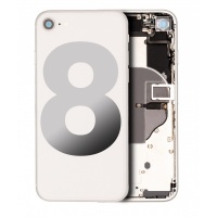 Apple iPhone 8 Pulled Mid-Frame Housing with Parts No Battery (White)