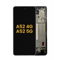 Samsung Galaxy A52 Pulled LCD Display Assembly With Frame (Black)