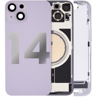 Apple iPhone 14 OEM Pulled Mid-Frame Housing with Parts + Back Cover (Purple)