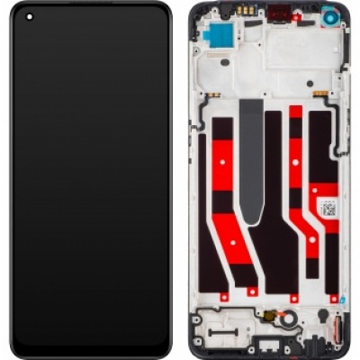 Foto van Oppo RENO 7 4G / Reno8 4G Service Pack Display Assembly With Frame (Black)