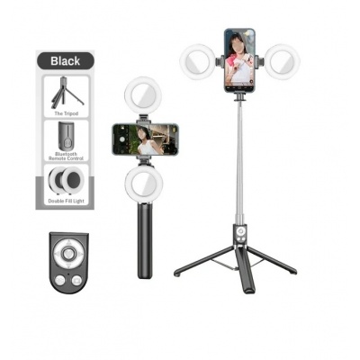 Selfie Stick tripod with RingLight (Full Light ) (Black) -CC